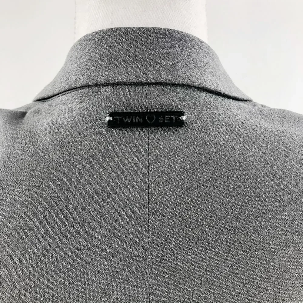 Twin Set Italy Suit Jacket Blazer Grey Jersey Women's Sz S NEW $680 - Picture 7 of 9